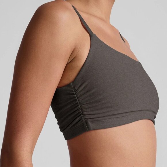 Beyond Yoga SET Spacedye Raise The Barre Shirred Bra Tank Gray Black Adjustable - Picture 7 of 10